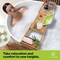 JumblWare Bamboo Bathtub Caddy, 43" x 9.8" x 1" Wooden Bath Tray with Handles & Extendable Sides